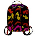 Multicolored Scribble Abstract Pattern Flap Pocket Backpack (Large) View3