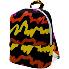 Multicolored Scribble Abstract Pattern Zip Up Backpack by dflcprintsclothing