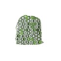 Black Lime Green Checkered Drawstring Pouch (Small) View2