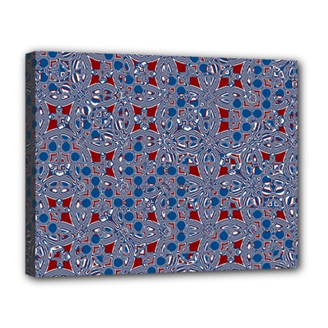 Abstract Checkered Pattern Canvas 14  X 11  (stretched) by SpinnyChairDesigns