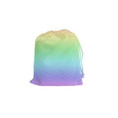 Pastel Rainbow Diamond Pattern Drawstring Pouch (small) by SpinnyChairDesigns