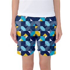Geometric Hypnotic Shapes Women s Basketball Shorts by tmsartbazaar