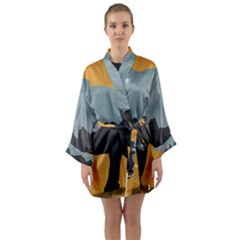 Illustrations Sketch Elephant Wallpaper Long Sleeve Satin Kimono by HermanTelo