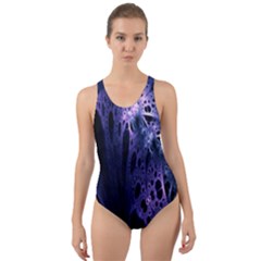 Fractal Web Cut-out Back One Piece Swimsuit by Sparkle