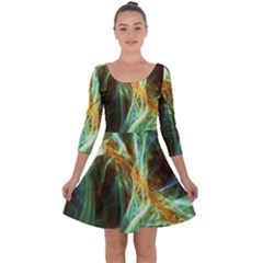 Abstract Illusion Quarter Sleeve Skater Dress by Sparkle