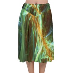 Abstract Illusion Velvet Flared Midi Skirt by Sparkle