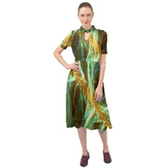 Abstract Illusion Keyhole Neckline Chiffon Dress by Sparkle