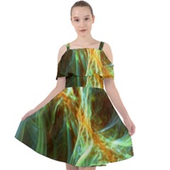Abstract Illusion Cut Out Shoulders Chiffon Dress by Sparkle