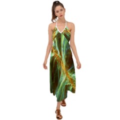 Abstract Illusion Halter Tie Back Dress  by Sparkle