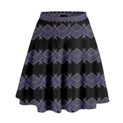 Dark Ornate Nouveau Striped Print High Waist Skirt by dflcprintsclothing