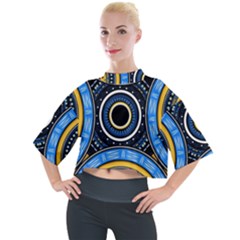 Tribal Zentangle Art Mock Neck Tee by tmsartbazaar