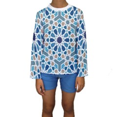 Arabic Geometric Design Pattern  Kids  Long Sleeve Swimwear by LoolyElzayat