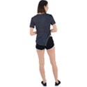 Black Crocodile Skin Asymmetrical Short Sleeve Sports Tee View4