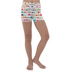 Scandinavian Folk Art Rainbow Road Kids  Lightweight Velour Yoga Shorts by andStretch