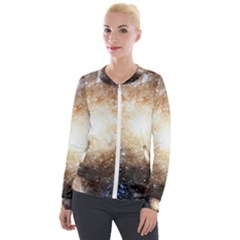 Galaxy Space Velour Zip Up Jacket by Sabelacarlos