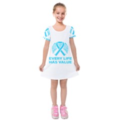 Child Abuse Prevention Support  Kids  Short Sleeve Velvet Dress by artjunkie