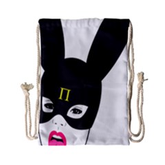 Bunny Girl Mask Drawstring Bag (small) by infopablo00