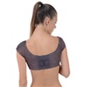 Brown Alligator Leather Skin Cap Sleeve Ring Bikini Top View2