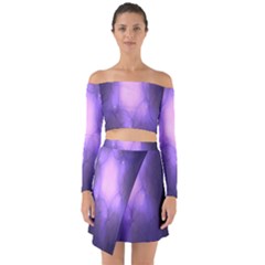 Violet Spark Off Shoulder Top With Skirt Set by Sparkle