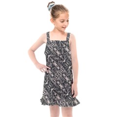 Modern Tribal Silver Ornate Pattern Print Kids  Overall Dress by dflcprintsclothing