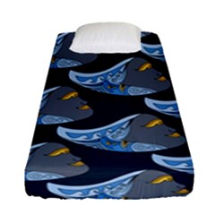 Queen Fish Doodle Art Fitted Sheet (single Size) by tmsartbazaar