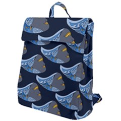 Queen Fish Doodle Art Flap Top Backpack by tmsartbazaar