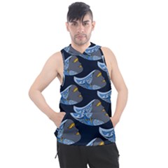 Queen Fish Doodle Art Men s Sleeveless Hoodie by tmsartbazaar