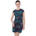 Realeafs Pattern Drawstring Hooded Dress View1