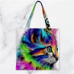 Rainbowcat Zipper Grocery Tote Bag by Sparkle