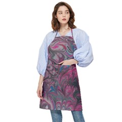 Marbling Ornate Pocket Apron by kaleidomarblingart