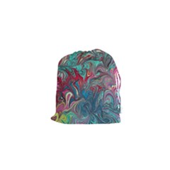 Psychedelic Marbling Patterns Iv Drawstring Pouch (xs) by kaleidomarblingart