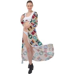 Ethnic Tribal Masks Maxi Chiffon Beach Wrap by tmsartbazaar