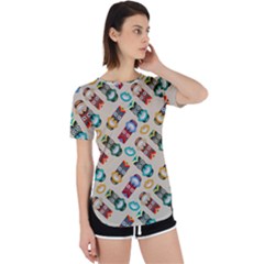 Ethnic Tribal Masks Perpetual Short Sleeve T-shirt by tmsartbazaar