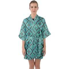 Tiles Half Sleeve Satin Kimono  by Sobalvarro