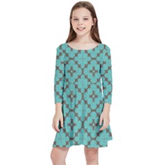 Tiles Kids  Quarter Sleeve Skater Dress by Sobalvarro
