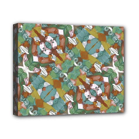 Multicolored Collage Print Pattern Mosaic Canvas 10  X 8  (stretched) by dflcprintsclothing