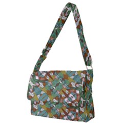Multicolored Collage Print Pattern Mosaic Full Print Messenger Bag (l) by dflcprintsclothing