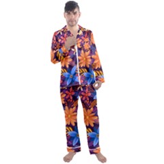 Colourful Print 5 Men s Long Sleeve Satin Pyjamas Set by designsbymallika