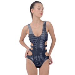 Sunset Coastal Urban Scene, Montevideo, Uruguay Side Cut Out Swimsuit by dflcprintsclothing