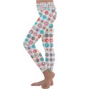 Aqua Coral Circles Kids  Lightweight Velour Classic Yoga Leggings View2