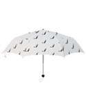 Black And White Cricket Sport Motif Print Pattern Folding Umbrellas View3