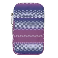 Purple Blue And White Aztec Waist Pouch (large) by FloraaplusDesign