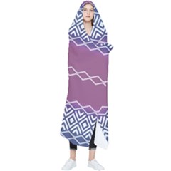 Purple Blue And White Aztec Wearable Blanket by FloraaplusDesign
