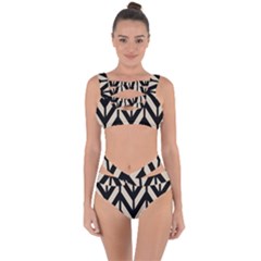 Chevrons Beige/noir Bandaged Up Bikini Set  by kcreatif