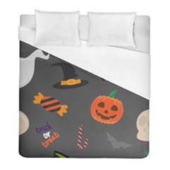 Halloween Themed Seamless Repeat Pattern Duvet Cover (full/ Double Size) by KentuckyClothing