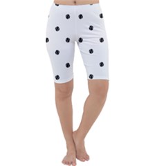 Black And White Baseball Print Pattern Cropped Leggings  by dflcprintsclothing