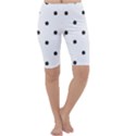 Black And White Baseball Print Pattern Cropped Leggings  View1