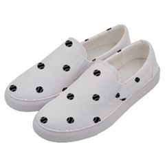 Black And White Baseball Print Pattern Men s Canvas Slip Ons by dflcprintsclothing