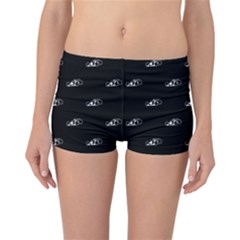 Formula One Black And White Graphic Pattern Reversible Boyleg Bikini Bottoms by dflcprintsclothing