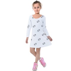 American Football Ball Motif Print Pattern Kids  Long Sleeve Velvet Dress by dflcprintsclothing